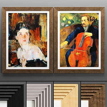 Modern Art Frame: 2 Frames, 4 Textures 3D model image 1 