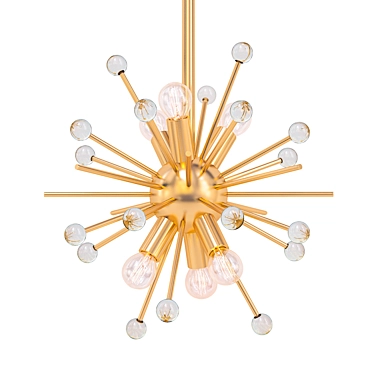 Vintage Gold Pendant Light - Elegant and Eye-catching 3D model image 1 