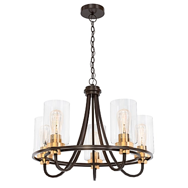 Elegant Oil-Rubbed Bronze Chandelier 3D model image 1 