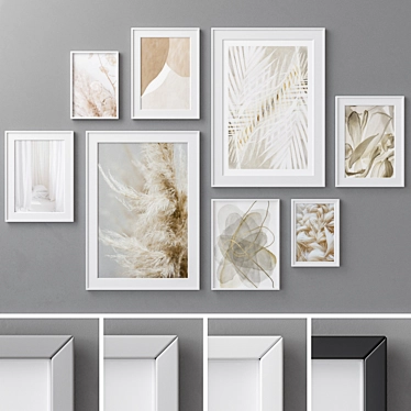 Modern Abstract Photo Frames Set 3D model image 1 