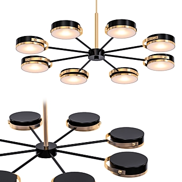 Industrial Brass Pendant Light 3D model image 1 