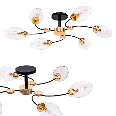 Modern Black Hanging Pendant Lamp 3D model image 1 