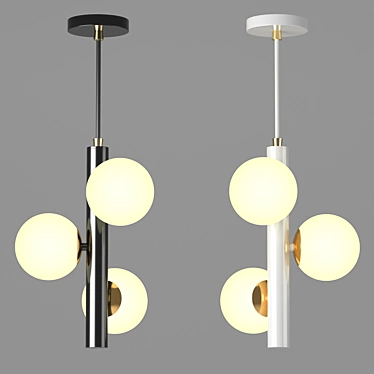 Loft4You Pendant Light - Modern Glass and Metal Design 3D model image 1 