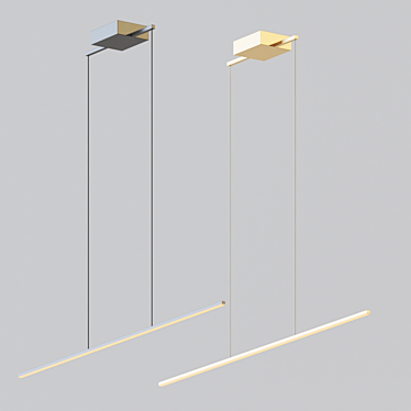 Sleek LED Linear Suspension Light 3D model image 1 