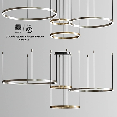 Elegant Melania Pendant: Modern Circular Design 3D model image 1 