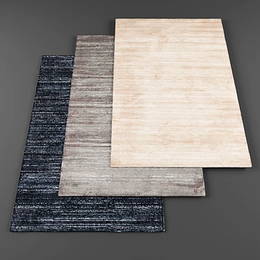 4-Piece Random Carpet Set 3D model image 1 