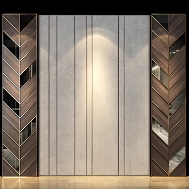Modern Wood Wall Panel 3D model image 1 