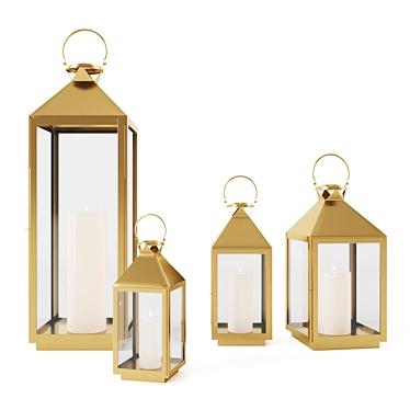 Sleek Cardiff Lantern: Minimalist Design & Warm Glow 3D model image 1 