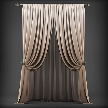 Modern Polys & Verts Curtains 3D model image 1 