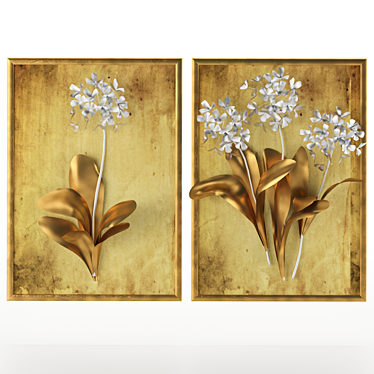 Golden Petal Frames 3D model image 1 