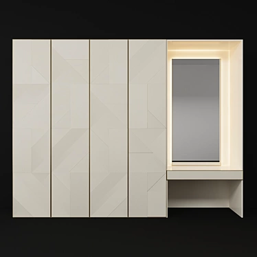 Elegant Entryway Wardrobe 3D model image 1 