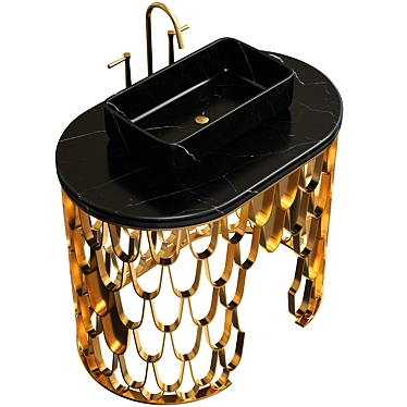 Luxurious Maison Valentina Koi Washbasin - Elegant Design 3D model image 1 