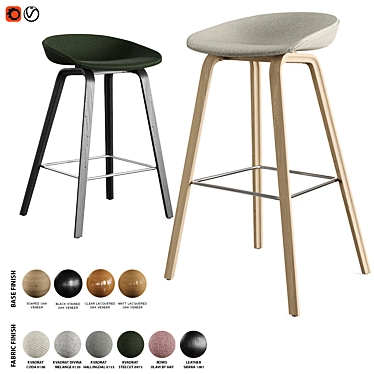 Hay AAS 33: Modern Interchangeable Barstool and Counter Stool 3D model image 1 
