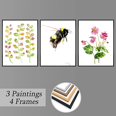 Gallery Collection: 3-Piece Wall Art Set 3D model image 1 