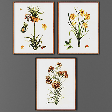 Wooden Frame Art Set 3D model image 1 