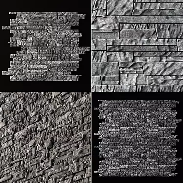 Rock Brick Wall: High-Resolution Textured 3D Model 3D model image 1 