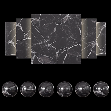 Luxury Calacatta Black Tiles - 1200x2400 mm 3D model image 1 