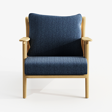 Elegant Linen Cane Chair 3D model image 1 