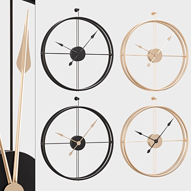Metallic Wall Clock: Stylish Timepiece from AliExpress 3D model image 1 