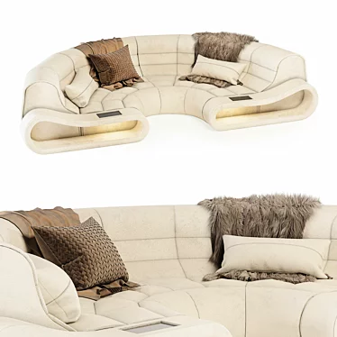Elegant Semicircle Dreams Sofa 3D model image 1 