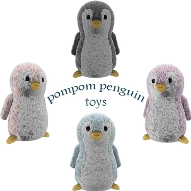 Adorable Pompom Penguin Toy 3D model image 1 