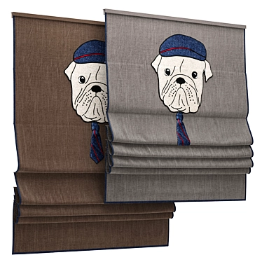 Child-Friendly Roman Blind 79: A Perfect Addition to Your Little One's Room 3D model image 1 