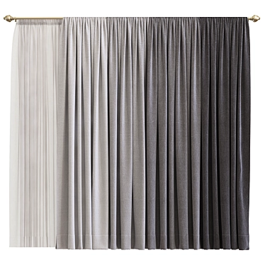 Premium Curtain 754: Superior Design 3D model image 1 