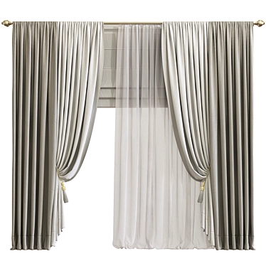 755 Curtain: Uniquely Designed and Made 3D model image 1 