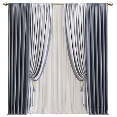 Uniquely Designed Curtain 756 3D model image 1 