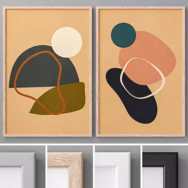 Abstract Modern Paintings, Set of 4 3D model image 1 