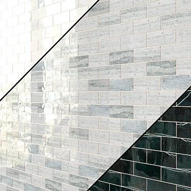 Ferrara Mosaic Tiles: Argento, Bianco, Nero 3D model image 1 
