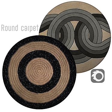 Elegant Round Interior Carpet 3D model image 1 