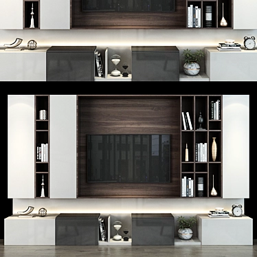 Modern TV Wall Set 0150: Timeless Elegance 3D model image 1 