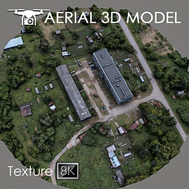 Aerial Landscape Scan: Industrial Area 3D model image 1 