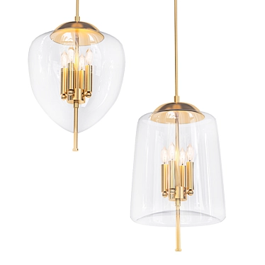 Elegant Chrome Pendant Light 3D model image 1 