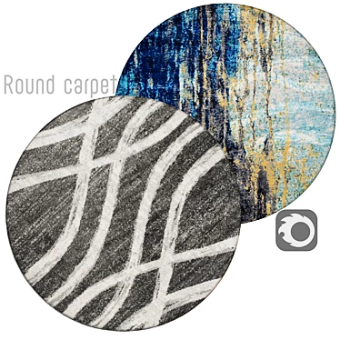 Elegant Round Floor Rug 3D model image 1 