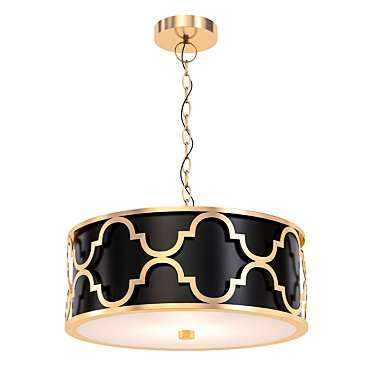 Elegant Black and Gold Pendant 3D model image 1 