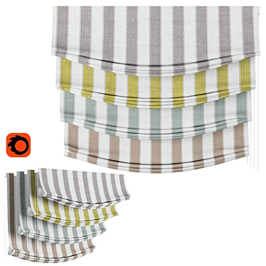 LOGANOVA Roman Curtains 3D model image 1 