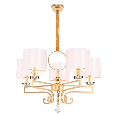 Ariana 5-Light Chandelier: Elegant Chrome Pendant with Shades - Eurosvet 3D model image 1 