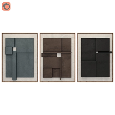  Modern Art Frame Set 3D model image 1 