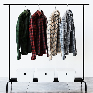 RIGGA Floor Stand with Checked Shirts 3D model image 1 