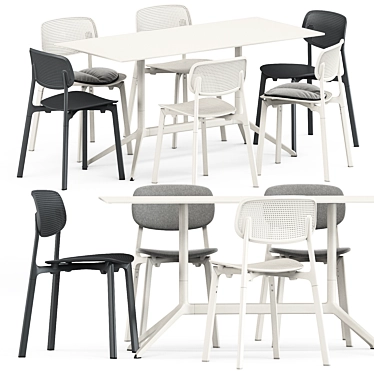 Sleek Seating and Stylish Table 3D model image 1 