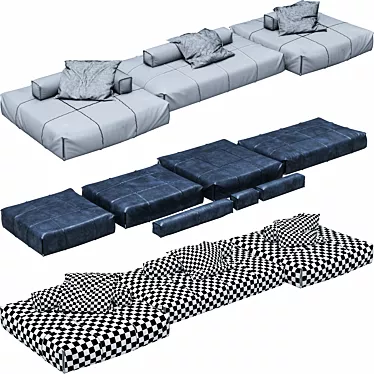 Baxter Panama Bold Open Air Sofa - Versatile and Modular! 3D model image 1 