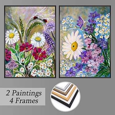 Modern Wall Art Set with Multiple Frame Options 3D model image 1 