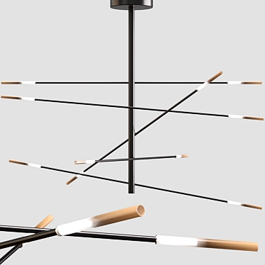 Elegant Crossroad Pendant Lamp 3D model image 1 