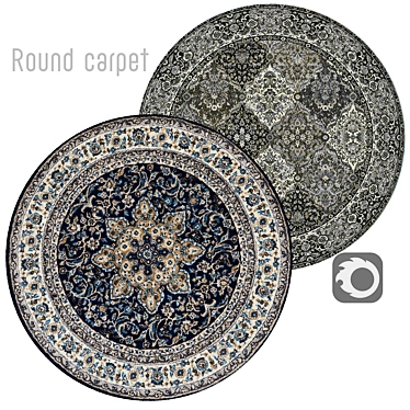 Round Carpet for Chic Interiors 3D model image 1 