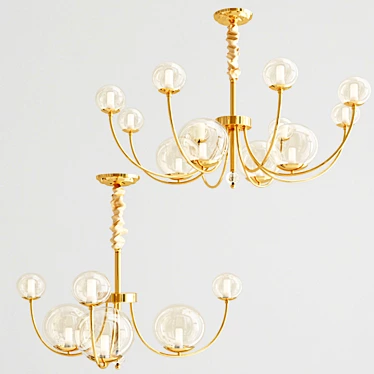 Loreta: Elegant Brass LED Chandelier 3D model image 1 