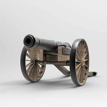Vintage Field Cannon 3D model image 1 