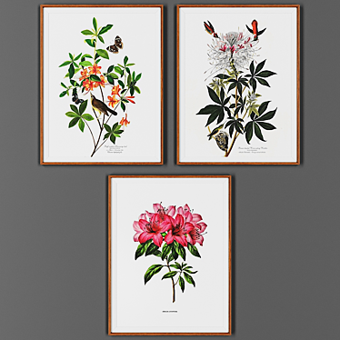 Wooden Frame Trio: Art Collection 3D model image 1 