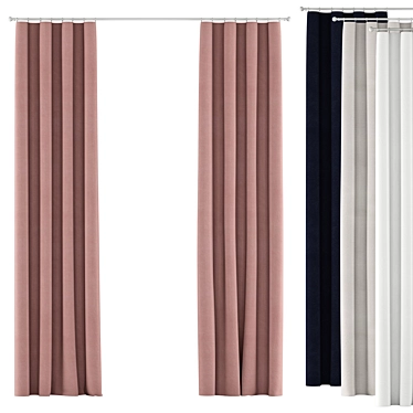 Cotton Canvas Drapery Panel: Stylish Window Curtains 3D model image 1 